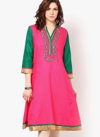 Dhwani Pink Printed Kurtis