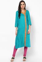 Divina Aqua Blue Solid Kurtis