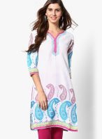 Divina White Printed Kurtis