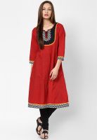 Entropy Red Printed Kurtis