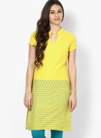 Entropy Yellow Printed Kurtas