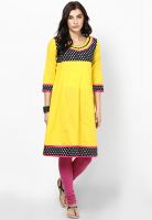 Entropy Yellow Printed Kurtis