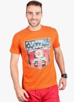 Fitz Orange Printed Round Neck T-Shirt