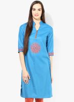 G Aqua Blue Embellished Kurta