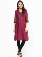 G Purple Solid Kurta