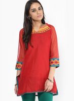 G Red Solid Kurtis