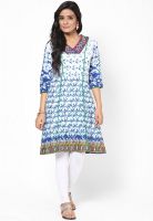 G White Printed Kurta