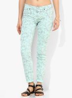 Gas Green Printed Jeans