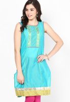 Gili Aqua Blue Printed Kurtis