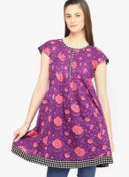 Globus Purple Printed Kurtis