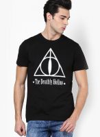 Harry Potter Black Printed Round Neck T-Shirts
