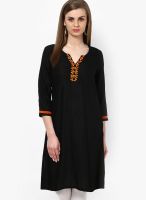 Indidori Black Solid Kurtis