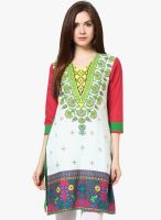 Indidori White Printed Kurtis