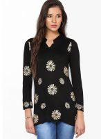 Ira Soleil Black Printed Kurtis