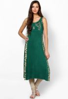 Ira Soleil Green Printed Kurtis