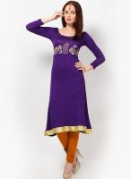 Ira Soleil Purple Printed Kurtis