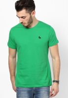 Jack & Jones Green Printed Round Neck T-Shirts