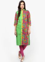 Jaipur Kurti Green Solid Kurtis