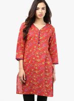 Jaipur Kurti Red Printed Kurtis