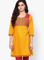 Kira Mustard Yellow Solid Kurtas