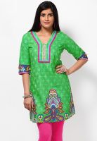 Kurti'S Green Printed Kurtis