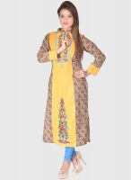 Kurti'S Yellow Printed Kurtis