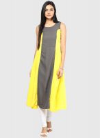 La Firangi Yellow Solid Kurtis