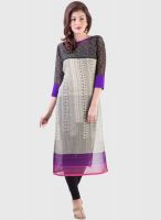 Libas Beige Embroidered Kurtas