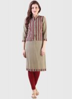 Libas Beige Printed Kurta