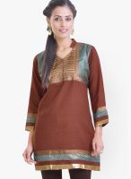 Libas Brown Embellished Kurtas