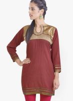 Libas Brown Solid Kurtas