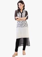 Libas Cream Embroidered Kurta