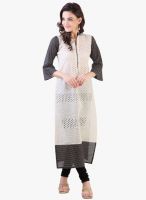 Libas Cream Embroidered Kurta