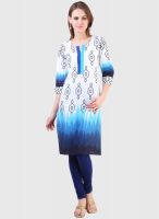 Libas White Printed Kurta