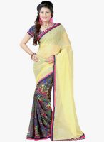 Lookslady Yellow Printed Saree