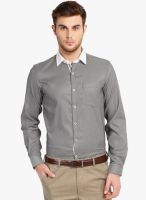 Mark Taylor Black Striped Slim Fit Formal Shirt