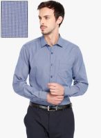 Mark Taylor Navy Blue Checks Slim Fit Formal Shirt