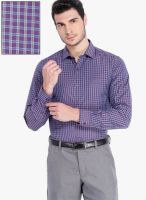 Mark Taylor Purple Check Slim Fit Formal Shirt