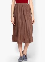 Mineral Brown Flared Skirt