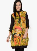 Pannkh Yellow Printed Kurtis