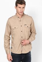 Pepe Jeans Beige Solid Casual Shirt