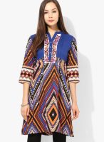 Rain & Rainbow Blue Printed Kurta