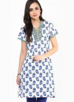 Rain & Rainbow Blue Printed Kurta