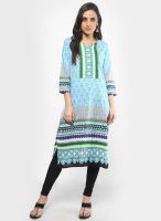 Rain & Rainbow Blue Printed Kurta