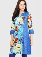 Rain & Rainbow Blue Printed Kurta