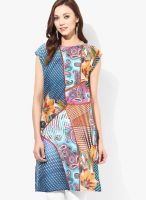 Rain & Rainbow Blue Printed Kurta