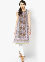 Rain & Rainbow Cotton Lilac A-Line Kurta