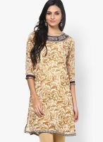 Rain & Rainbow Cream Georgette Kurta