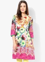 Rain & Rainbow Fuchsia Printed Kurta