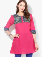 Rain & Rainbow Fuchsia Printed Kurta